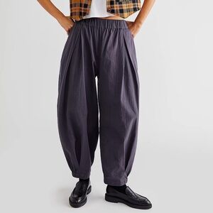 Free People Charcoal Barrel Trousers